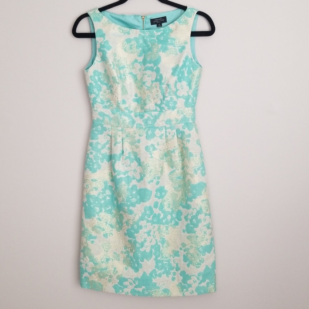 Cream Blue and Gold Dress